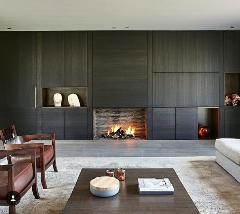 Urban | Metalfire Open Gas Fireplace, Stone Bed, Black Shelving, White Kitchen Units, Modern Chinese Interior, Minimal Bathrooms, Boho Rustic Decor, Windows Fireplace, Apartments Design