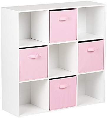 Hartleys White 9 Cube Unit & 4 Pink Storage Drawers: Amazon.co.uk: Kitchen & Home Pink Cube Storage, Pink Storage, Garden Boxes Diy, Cube Storage Unit, Cube Unit, Fabric Storage Boxes, Cube Bookcase, Ornament Display, White Bookcase