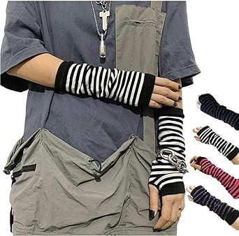 VTTDB Arm covers cute women kawaii japanese harajuku Goth Half Finger Knitted Arm Warmer Y2K Gloves Arm Sleeve for girl Fingerless Gloves Outfit, Forest Grunge, Gloves Aesthetic, Gloves Outfit, Grunge Fits, Long Fingerless Gloves, Alt Aesthetic, Emo Style, Black Punks