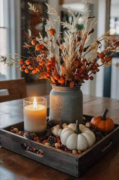 Fall Dining Room Centerpiece Ideas, Kitchen Cute Decor, Fall Decor For Bedroom Cozy, Outside Autumn Decorations, Modern Cottage Fall Decor, House Fall Decorations, Fall Fireplace Decor Mantles Neutral, Fall Vintage Decor Ideas, Subtle Fall Decor Living Room