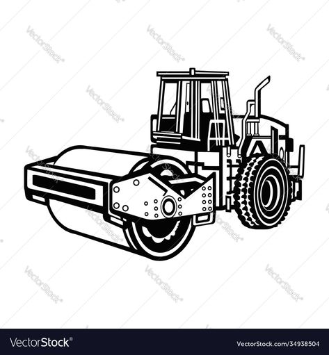 Steam Roller, Construction Vehicle, Construction Vehicles, High Res, Png Images, Adobe Illustrator, Steam, Vector Free, Vector Images