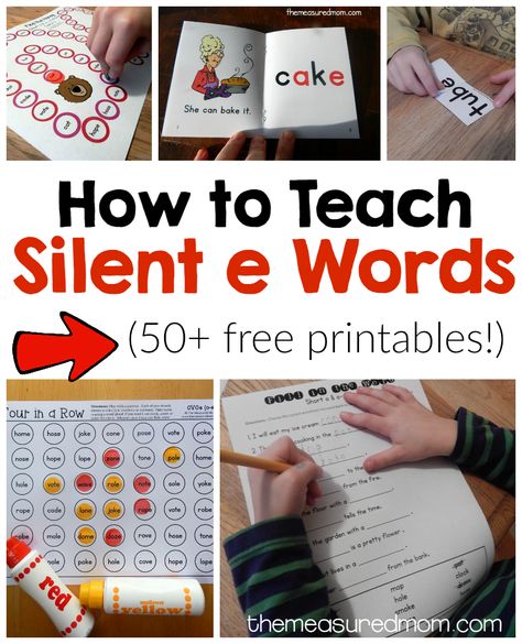 Silent E Words, Magic E Words, The Measured Mom, Measured Mom, Word Sort, Silent E, Phonics Books, Cvce Words, Magic E