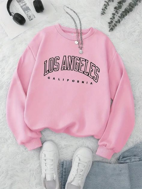 Los Angeles Shirt, Cartoon Sweatshirts, Sweatshirts Online, Red Fashion, Style Retro, Blue Fashion, Online Clothing, Sweatshirt Fashion, Hoodie Fashion