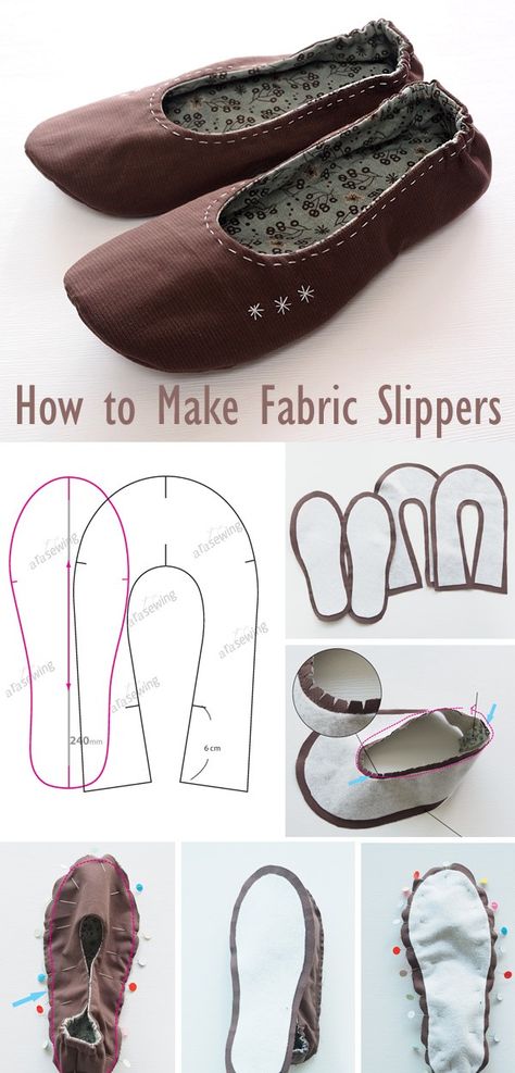 Handmade Slippers Free Pattern, Fabric Shoes Pattern, Sewing Slippers Pattern, How To Sew Slippers, Fabric Slippers Pattern Free, How To Sew Shoes, Slipper Sewing Pattern Free, Slipper Pattern Sewing, Slippers Sewing Pattern Free