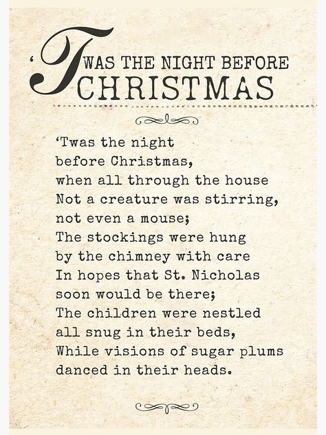 Vintage Twas The Night Before Christmas Images, Twas The Night Before Christmas Free Printable, Twas The Night Before Christmas Poem, Twas The Night Before Christmas Crafts, Poem Ideas, Christmas Notebook, Christmas Poem, Santa I Know Him, Gifts 2021