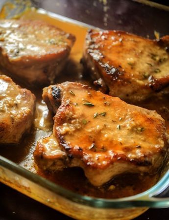 Mama drenches pork chops in the most decadent sauce. This recipe is to die for Porkchop Marinade Recipes Sauces, Smothered Baked Pork Chops, Butterfly Pork Chop Recipes, Center Cut Pork Chop Recipes, Butterflied Pork Chops, Sauce For Pork, Healthy Pork Chops, Pork Chop Marinade, Center Cut Pork Chops