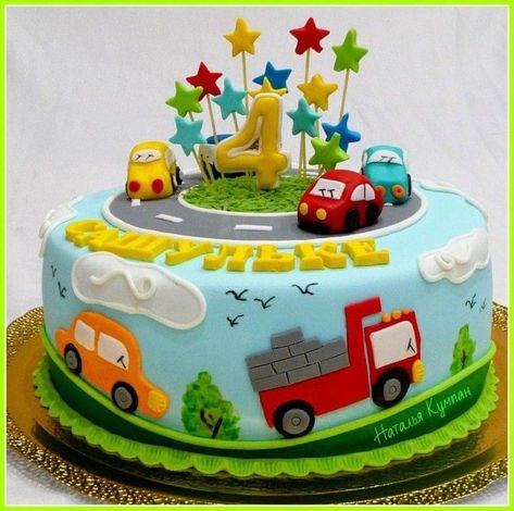 Car Cakes For Boys, Toddler Birthday Cakes, Cars Theme Cake, Cake Designs For Boy, Car Cakes, Truck Birthday Cakes, Cake Designs For Kids, Boys 1st Birthday Cake, Baby Boy Birthday Cake