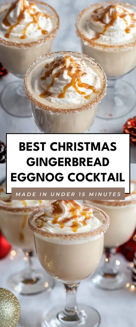 Image for Best Christmas Gingerbread Eggnog Cocktail Christmas Eggnog Drinks, Eggnog Cocktail Recipe, Holiday Drinks Alcohol Christmas, Gingerbread Eggnog, Eggnog Drinks, Eggnog Cocktail, Holiday Drinks Alcohol, Christmas Drinks Alcohol Recipes, Christmas Eggnog