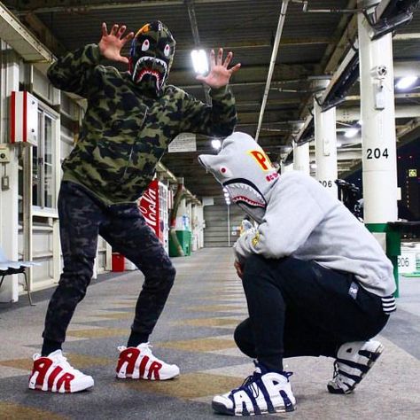 Dam thats scary Nike Uptempo Outfit, Uptempo Outfit, Gang Photo, Nike Uptempo, Hypebeast Fashion, Hype Beast, Nike Air More Uptempo, Nike Air More, Nike Max