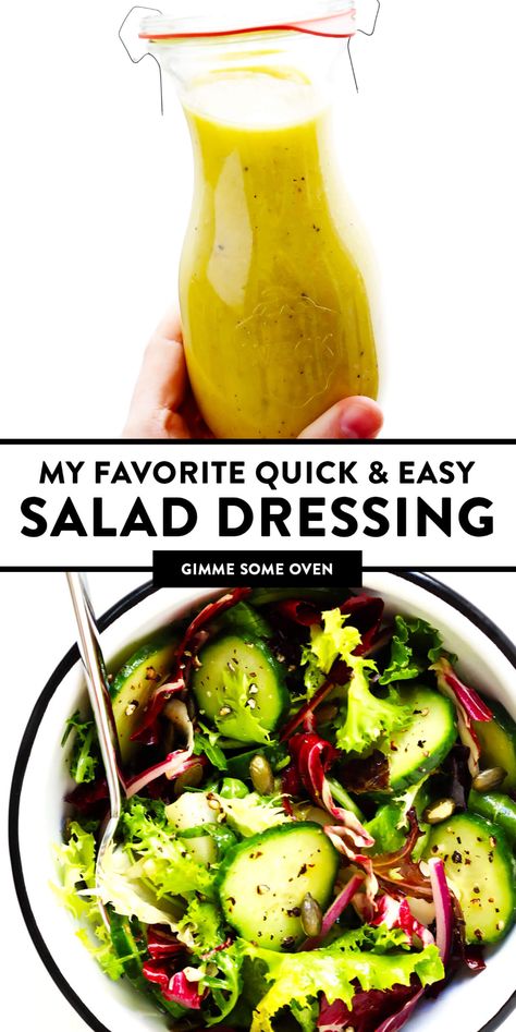 Salad Dressing Lemon, Everyday Salad, Basic Salad, Healthy Dressing Recipes, Vinaigrette Dressing Recipe, Healthy Dressing, Salad Dressing Recipes Healthy, Easy Salad Dressing, Salad Dressing Recipe