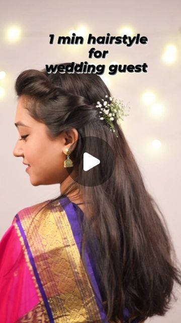 918K views · 26K likes | Asmita on Instagram: "Day 2/10 days of January hairstyle with @beautybook_by_asmita Hello my lovely ladies,this is my first hairstyle post in 2024 and I'm super excited about sharing a perfect hairstyle for upcoming festivals i.e. Pongal lohri and sankranti. This hairstyle is absolutely perfect for winter wedding as well. Why I'm addressing this as winter hairstyle as I've paired this with lots of flowers, different colours of roses different textures flowers because it gives you a very classy and elegant timeless look without doing much. Just spray some hairspray to hold your hair properly before this hairstyle and this would go for entire day. It's simple enjoyable but the look and feel is very professional. I hope you all enjoy this ❤️ Saree @adireadymadecentre Engagement Guest Hairstyles Indian, Tamil Saree Hairstyles, Groom Mom Hairstyles Indian, Hairstyle With Red Dress, Hairstyle For Festival Indian, Hairstyles Saree Simple, Indian Look Hairstyles, Traditional Simple Hairstyle, Self Hairstyle For Saree