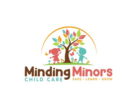 Montessori Logo Design, Preschool Logo Design Ideas, Preschool Logo Design, Education Logo Ideas, Montessori Logo, Nursery Logo Design, Daycare Logo Design, Nursery Logo, Childcare Logo