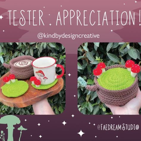 It’s pattern release day! I’m excited to share how to make my Toadstool Coasters and Tree Stump Holder set, the amazing testers made incredible versions of this pattern as you can see 😍🍄 I hope you enjoy this pattern, please tag me if you make it! To purchase, see link in my bio ☺️ . . . . . . #crochet #crochetersofinstagram #patterndesign #fibreartist #crochetaddict #crochetlove #crochetersofinstagram #crochetinspiration #crochetpattern #crocheting #crochetdesign #patternrelease #toadsto... Tree Stump, Crochet Designs, The Amazing, I Hope You, Pattern Design, Coasters, Crochet Patterns, The Incredibles, Crochet