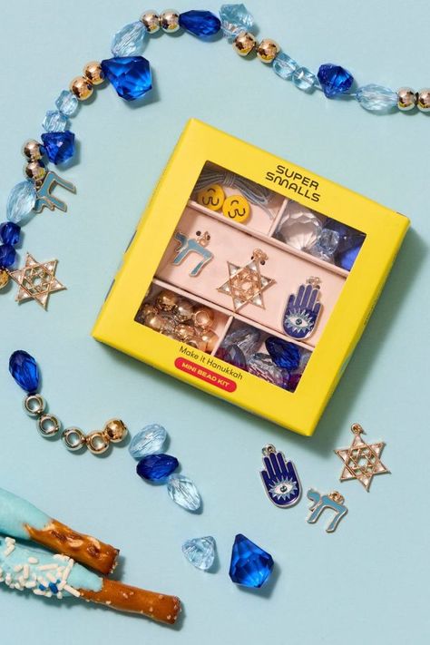 Hanukkah beaded jewelry DIY kit for kids by SuperSmalls | cool mom picks Hanukkah gift guide Hannukah Gift, Hanukkah Traditions, Crazy Night, Hanukkah Gifts, Cool Mom, Diy Kit, Beaded Jewelry Diy, Jewelry Diy, Gifts For Teens