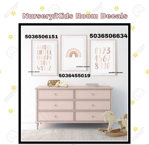 @xroblox_decalsx on instagram Berry Avenue Codes Decorations, Bloxburg Decals Codes Baby, Bloxburg Baby Picture Codes, Bloxburg Wallpaper Decal Codes Nursery, Berry Avenue Codes Pictures Baby Room, Room Decals Berry Ave, Bloxburg Baby Room Decals, Baby Room Decals Berry Ave, Berry Avenue Codes Pictures Baby