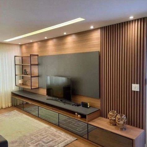 Tv Unit Design idea ✨️ #trendingreels #minimalist #homedecor #interiordecorating #livingroomdecor #livingroomdesigns #interiors #creative #reelitfeelit #tvunitdesigns #homedesignsdworld #interior #livingroomdesign #wallpanels #kapilsharmashow #interiordesign #luxury #interiordesigner #fypシ゚viral Sala Tv Moderna, Tv Wall Ideas, Modern Tv Room, Modern Tv Unit Designs, Tv Unit Furniture Design, Modern Tv Wall Units, Tv Cabinet Design, Tv Unit Interior Design, Modern Tv Wall