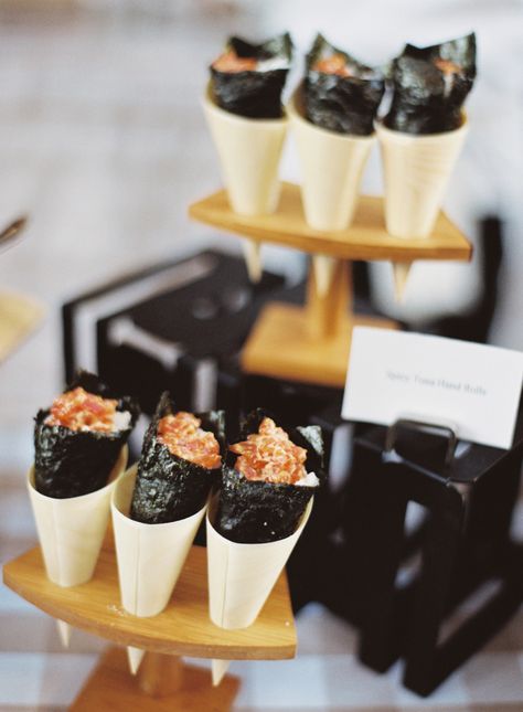 Sushi Canapes Ideas, Sushi Bar Party, Sushi Bar Wedding, Bridal Wave, Sushi Photography, Sushi Catering, Sushi Shop, Wedding Buffet Food, Catering Food Displays