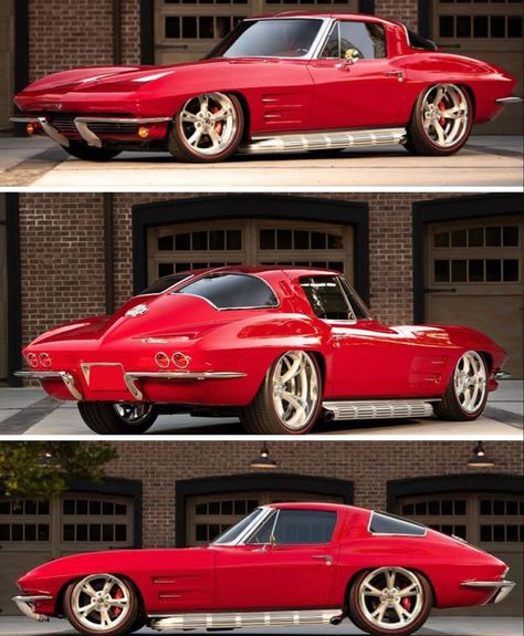 1963 Corvette, Corvette C2, Vintage Corvette, Chevy Muscle Cars, Custom Muscle Cars, Car Aesthetic, Street Rod, Corvette Stingray, Chevy Corvette