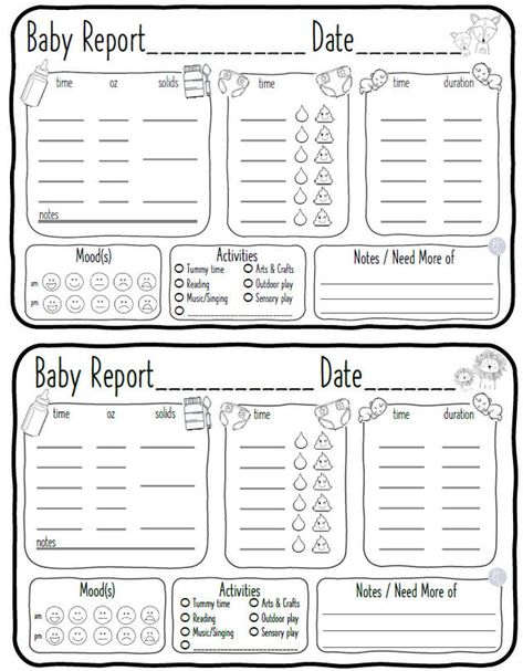 Baby Report Baby Tracker Nanny Log Infant Daily Report | Etsy Daycare Daily Sheets, Nanny Log, Nanny Binder, Babysitter Checklist, Infant Daily Report, Infant Room Daycare, Daycare Schedule, Opening A Daycare, Preschool Poems