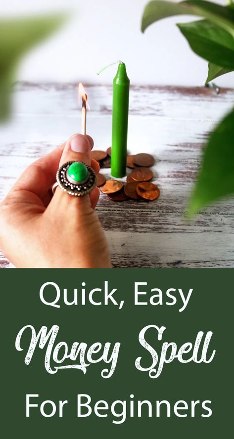 Easy Money Spell For Beginners - Moody Moons Magic Spell For Money, Candle Spells For Money, Wicca Money Spells, Simple Magic Spells, Money Spell Jar Without Crystals, Simple Spells For Beginners Money, Candle Magic For Money, Easy Money Spells For Beginner Witches, Prosperity Spell Candle