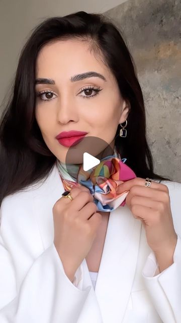 Samira Safi on Instagram: "How to tie a scarf as a rose choker 🌸 Yay or Nay?  #rosechoker #scarf #scarfstyle #scarftutorial #scarffashion #tutorial #fashionhacks" Rose Scarf Tutorial, Samira Safi, Scarf Hacks, Scarf Rose, Tie A Scarf, Rose Choker, How To Make Rose, Rose Scarf, Scarf Tutorial