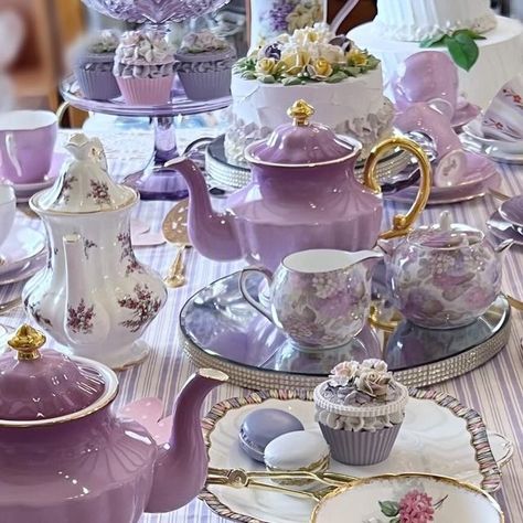 The Vintage Table on Instagram: "Our Lilac & Lavender Viewing High Tea Table! Was such a hit with our Customer 💜 Vintage Table Treasure from our Luxury High Tea Hire Collection 💜🫖💜 Perth Western Australia 🇦🇺 www.thevintagetable.com.au" High Tea Time, Purple Tea Set, Tea Party Purple, Deepavali 2024, Tea Ministry, Lavender Tea Party, Purple Tea Party, High Tea Decorations, Lavender Things