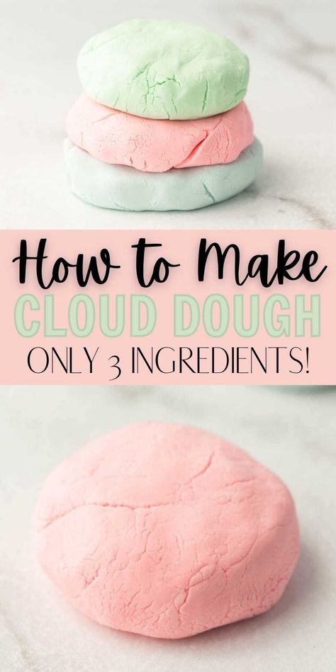 How To Make Cloud Dough With Flour, Cloud Dough With Flour, How To Make Puddy, How To Make Cloud Dough, Cloud Dough Recipe, Putty Recipe, Moon Dough, Cloud Dough Recipes, Eclipse Party