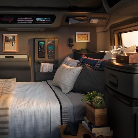 First class upgrade. #NewVolvoVNL . . . #VolvoTrucks #VNL #trucking #trucks #trucker #truckdriver #truckinterior Cars Wallpaper Aesthetic, Aesthetic Cars Wallpaper, Semi Trucks Interior, Truck Organization, Truck Living, Luxury Lifestyle Aesthetic, Rv Truck, Truck Driving, Expedition Truck