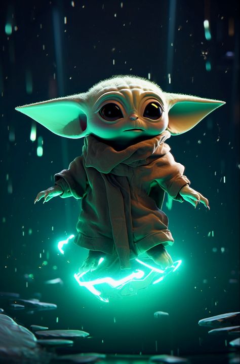 Star Wars Cute Wallpaper, Digital Character Art, Grogu Wallpaper, Yoda Artwork, Baby Yoda Wallpaper, Mandalorian Wallpaper, Cute Yoda, Yoda Pictures, Baby Joda