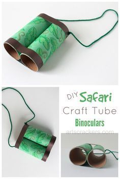 Safari Binoculars Craft Tutorial Binocular Craft, Safari Crafts, Group Games For Kids, Camping Activities For Kids, Animal Art Projects, Summer Fun For Kids, Animal Crafts For Kids, Fun Printables, Safari Party