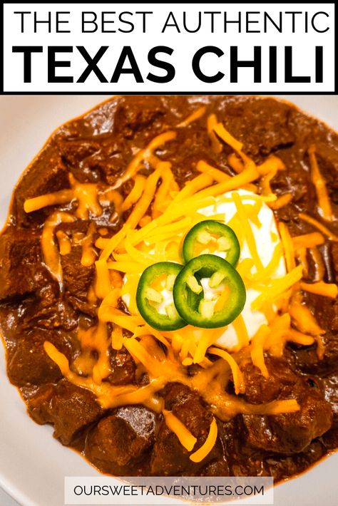 Best Texas Chili Recipe, Texas Style Chili Recipes, Authentic Texas Chili, Real Texas Chili, Chili Recipe From Scratch, Chili Powder Recipe, Texas Chili Recipe, Texas Style Chili, Homemade Chili Recipe