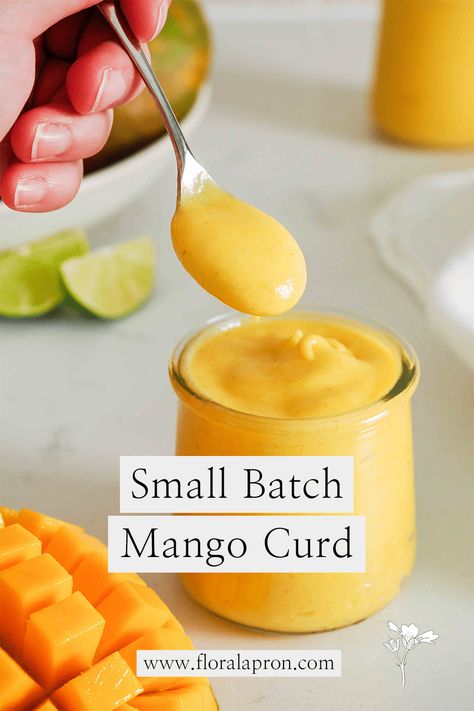 Small Batch Mango Curd Mango Curd, Pie & Pastry Filling, Ice Cream Yogurt, Recipe For Summer, Curd Recipe, Mango Chunks, Mango Puree, Floral Apron, Mango Flavor