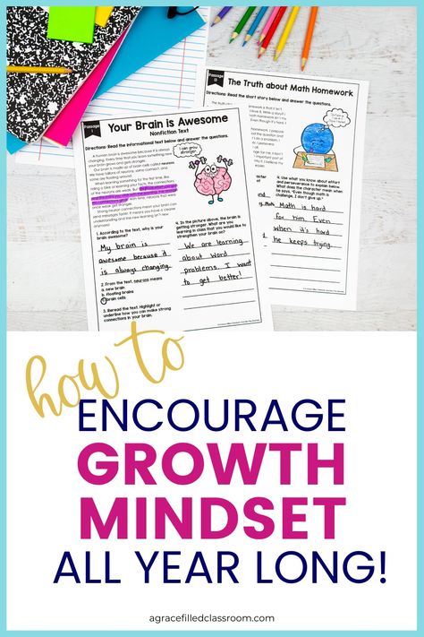 Two growth mindset reading passages Growth Mindset Icebreakers, What Is Growth Mindset, Fixed And Growth Mindset, Fixed Vs Growth Mindset, Fix Mindset Vs Growth Mindset, Growth Mindset Vs Fixed Mindset Poster, Mindset Activities, Growth Mindset Activities, Math Homework