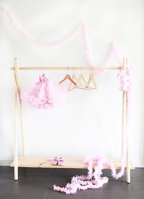 DIY Wooden Clothing Rack in 10, Yes, 10 Minutes Dress Up Rack, Wooden Clothing Rack, Wooden Clothes Rack, Kids Clothing Rack, Diy Home Decor For Apartments, Diy Clothes Rack, Diy Holz, Diy Closet, Clothes Rack