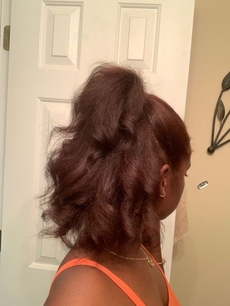 Blow Dried Hair Styles Black Women, Silk Press Half Up Half Down Short, Silk Press Natural Hair Loose Curls, Blow Dry 4c Hairstyles, Natural Straightened Hairstyles, Hairstyles For Short Blown Out Natural Hair, Blowout Hair Natural Short, Natural Hairstyles For Blow Dried Hair, Black Girls Hairstyles Blow Dry