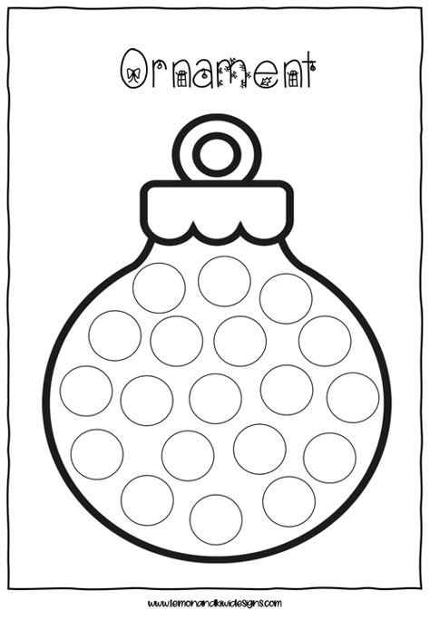 Holiday Dot Art Preschool, Christmas Dot Dot Printables, Christmas Dot Sticker Activity, Qtip Christmas Painting, Do A Dot Christmas Printables, Christmas Do A Dot Printables Free, Dot Art Painting Patterns Printable Free, Christmas Ball Template, Christmas Dot Painting Free Printables