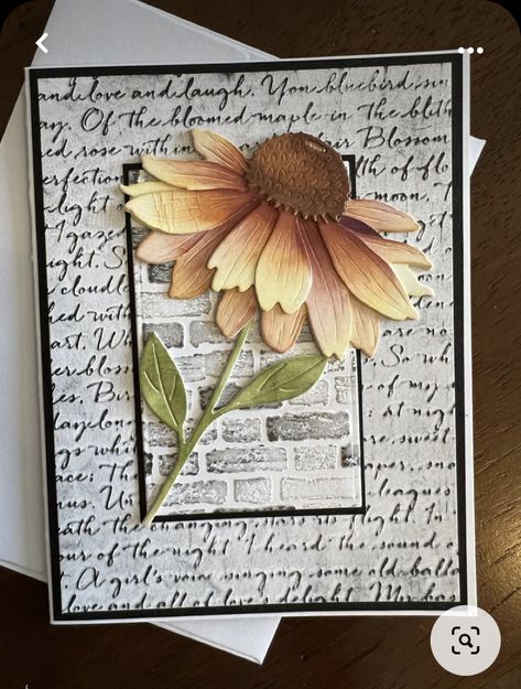 Coneflower Cards Handmade, Cone Flower Cards, Sunflower Cards Handmade, Cheerful Daisies Stampin Up Cards, Cheerful Daisy, Cheerful Daisies, Flower Dies, Cone Flowers, Sunflower Cards