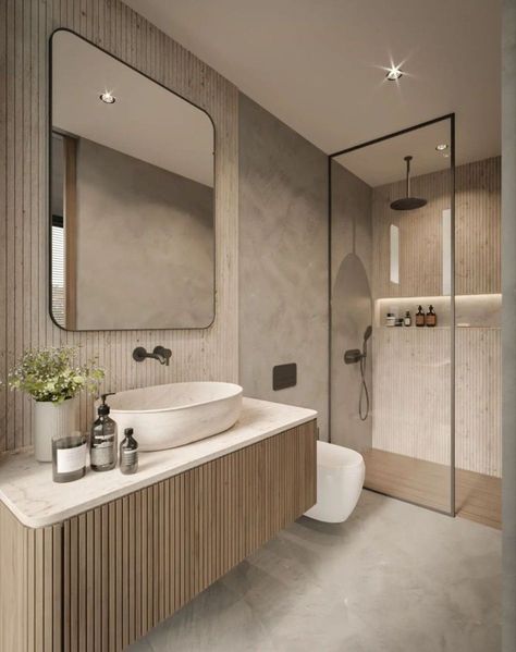 Bathroom Inspo Interior Design, Minimalist Toilets, Minimalist Bathroom Design, Small Bathroom Interior, Interior Design Per La Casa, Bathroom Design Inspiration, Bathroom Design Decor, Toilet Design, Bathroom Inspiration Decor