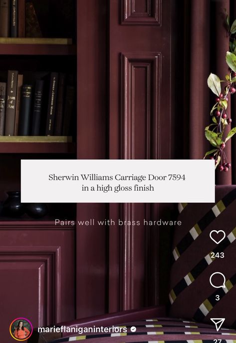 Sherwin Williams Dark Academia Colors, Sherwin Williams Socialite, Sherwin Williams Carriage Door, Merlot Sherwin Williams, Carriage Door Sherwin Williams, Sherwin Williams Carnelian, Burgundy Painted Furniture, Toile Red Sherwin Williams, Arresting Auburn Sherwin Williams