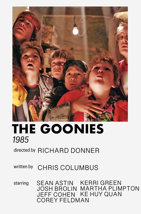 the goonies minimalistic style movie poster [inspired by andrew kwan] Los Goonies, Goonies Movie, Minimalistic Poster, Movie Collage, Movie Card, Tv Posters, Iconic Movie Posters, Movie Wall, The Goonies