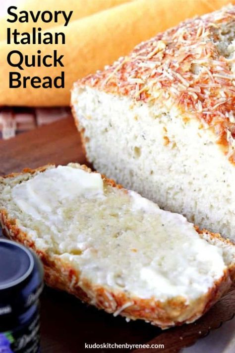 Garlic Quick Bread Recipes, Savory Quick Bread Recipes Easy, Italian Quick Bread, Herb Bread Recipe Quick, Savory Quick Breads Easy, No Knead Herb Bread, Quick Savory Bread, Savory Quick Bread Recipes, Herb Quick Bread