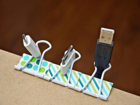 Scrapbook Organization, Folding Origami, Dollar Store Hacks, Organisation Hacks, Binder Clips, Repurposed Items, Cord Organization, Home Organization Hacks, Home Office Organization