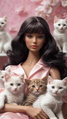 Barbie Cat, Celebrity Barbie Dolls, Doll Face Paint, Barbies Pics, Barbie Collector Dolls, Barbie Diorama, Fantasy Land, Barbie Model, Curvy Barbie