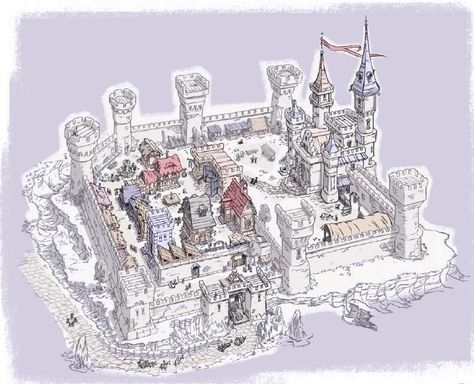 Location: The Keep from Keep on the Borderlands. Isometric Map, Rpg World, Chateau Medieval, Tabletop Rpg Maps, Fantasy Background, Castle Art, Dungeon Maps, D D Maps, Fantasy Castle