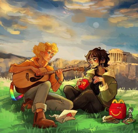 Will And Nico, Son Of Hades, Percy Jackson Wallpaper, Will Solace, Percy And Annabeth, Trials Of Apollo, Kane Chronicles, Percy Jackson Art, Rick Riordan Books