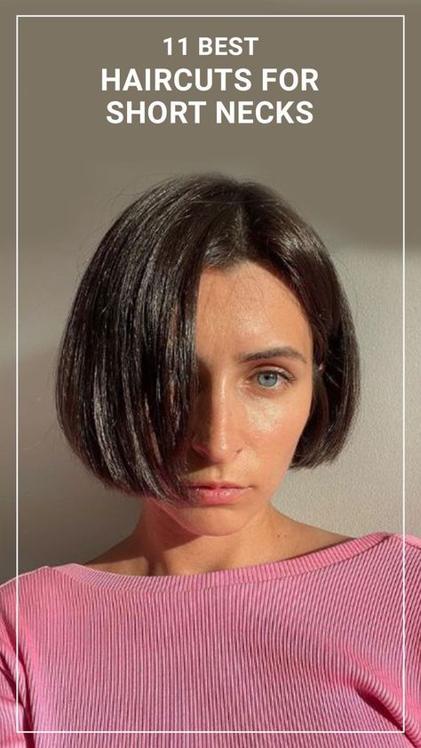 Neck Length Hair, Straight Hair Cuts, Short Neck, Bob Haircuts For Women, Girl Haircuts, Long Hair With Bangs, Modern Hairstyles, Shoulder Length Hair, Short Bob Hairstyles