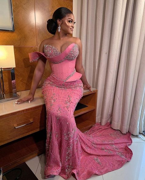 UNILAG (GREATEST AKOKITE) on Instagram: “💞💞💞💞 Follow @unilag_ladiesstyles Follow  @unilag_ladiesstyles Follow @unilag_ladiesstyles For more classy & unique styles for your new…” Elegant Dinner Dress, Pink Mermaid Dress, Nigerian Lace Styles Dress, Nigerian Lace Styles, African Prom Dresses, Gorgeous Prom Dresses, Lace Gown Styles, Lace Dress Styles, Pink Gown