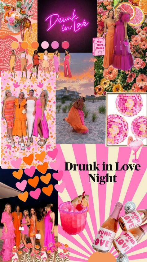 Pink orange bachelorette trip girls drunk in love drinks sunset Bachelorette Outfit Themes, Orange Birthday Parties, Summer Bachelorette Party, Hens Party Themes, Bachelorette Inspo, Pink Bachelorette Party, Orange Birthday, Pink Bachelorette, Hawaiian Birthday Party