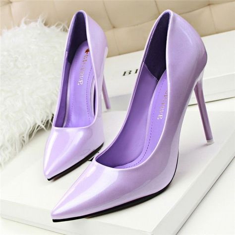 Shoes For Women Black, Women Pumps Shoes, Fancy High Heels, Kasut Tumit Tinggi, Office Shoes Women, Purple Heels, Shoes Heels Classy, Cute Shoes Heels, Leather Wedding