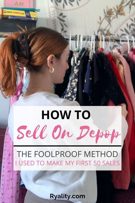 I've made so much money selling my old clothes on Depop. This is a great guide for how to sell clothes on depop!! Depop Tips, Depop Selling, Selling Used Clothes Online, Sell On Depop, How To Sell Clothes, Sell Old Clothes, Depop Clothes, Extra Money On The Side, Ebay Selling Tips